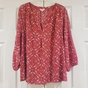 Crown & Ivy Curvy Women's Top - 3/4 Length Sleeve - 2X Plus - Valentine's Day ❤